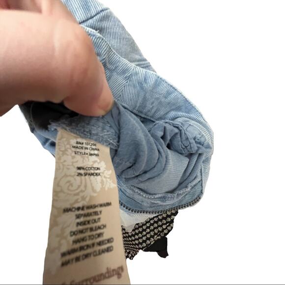 Soft Surroundings Straight Corduroy Pants Sz 8 in Light Blue Style 2AR92 - Picture 6 of 7